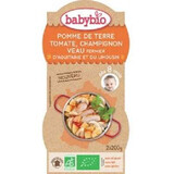 Biologische puree van tomaten, champignons en kalfsvlees, +8 maanden, 2 x 200g, BabyBio