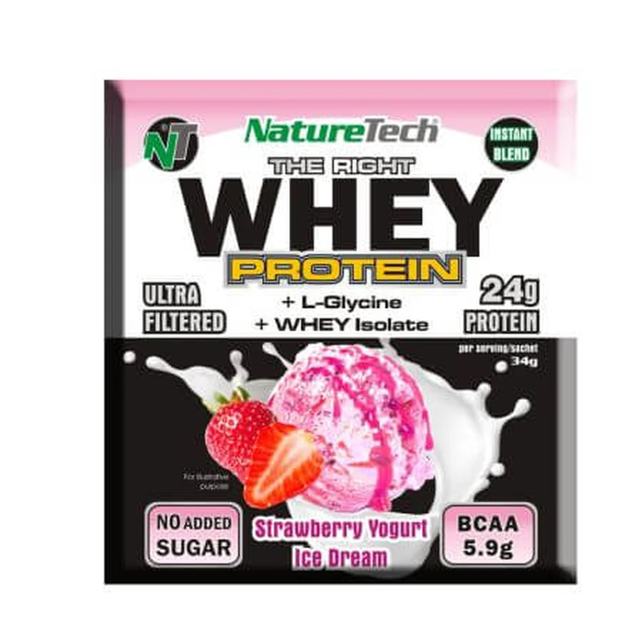 Instant Mix 24 g białka w proszku z jogurtem i truskawkami, 34 g, Nature Tech: ceny i cechy