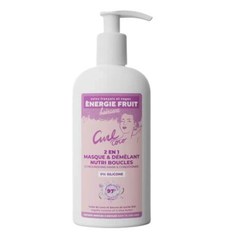 Maschera e balsamo 2in1 per capelli ricci e crespi, Curl Coco, 300 ml, Energie Fruit