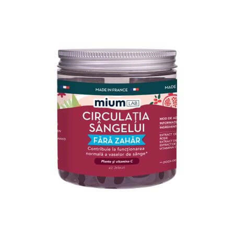 Gelées aux herbes et à la vitamine C, circulation sanguine, 42 pièces, Mium Lab