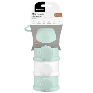 Melkpoederdispenser met 3 compartimenten, Mint, Kikka Boo