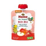 Vruchtenpuree met appels en aardbeien, 100 g, Holle