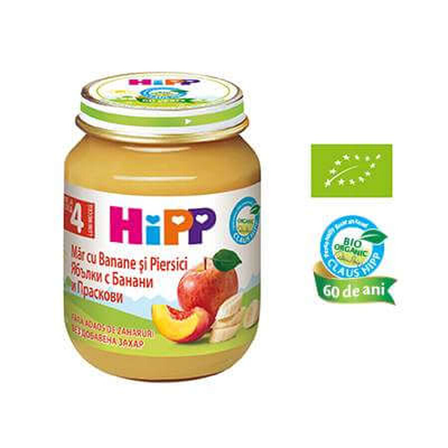 Appel-, banaan- en perzikpuree, +4 maanden, 125 g, Hipp