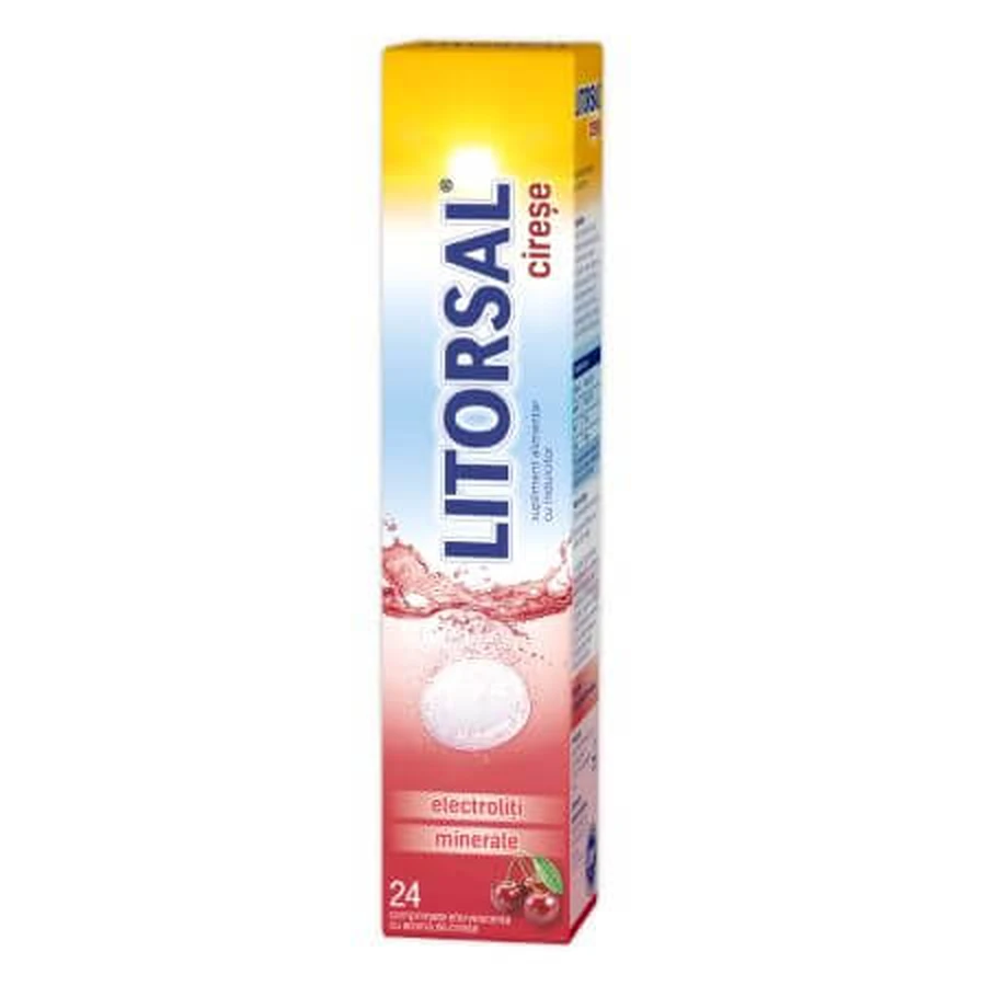 Litorsal électrolytes au goût de cerise, 24 comprimés effervescents, Zdrovit