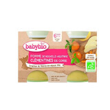 Appel-, clementine- en rijstpuree, 2x130 gr, Babybio