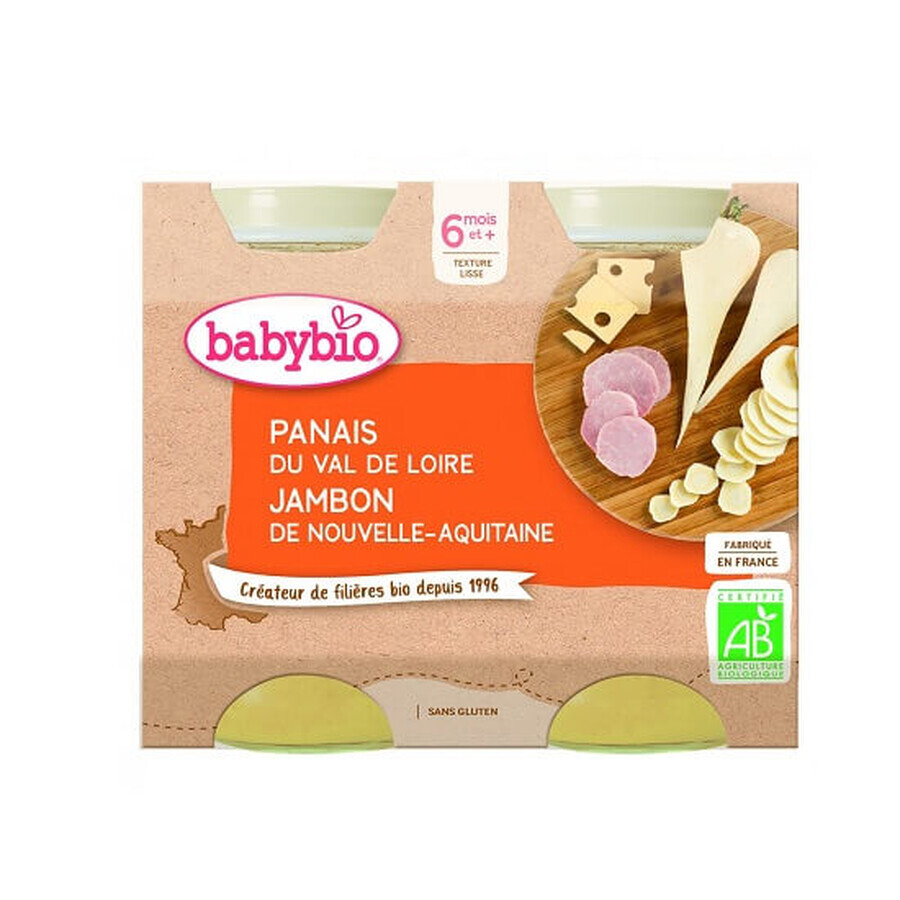 Pastinaakpuree en rauwe ham, 2x 200 g, BabyBio