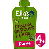 Eco puree van broccoli, peer en erwten, +4maanden, 120g, Ella's Kitchen
