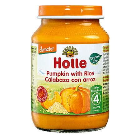 Purea ecologica di zucca e riso, +4 mesi, 190 g, Holle Baby Food