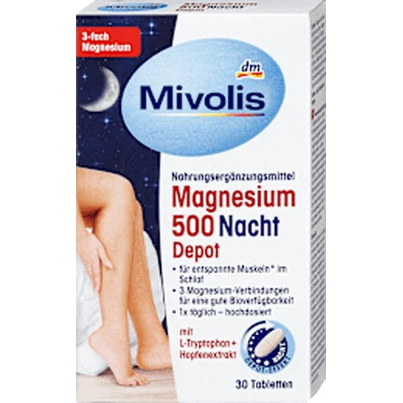 Mivolis Magnesium 500 voor de nacht, 43 g