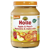 Perziken en appels Eco puree, +4 maanden, 190 g, Holle Babyvoeding