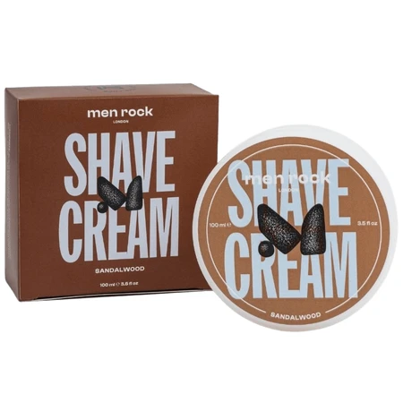 Men Rock Shave Cream, Rasiercreme, Sandelholz, 100 g