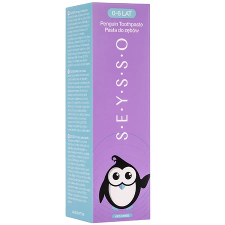 Seysso Kids Penguin, kindertandpasta met fluoride, 0-6 jaar, 75 ml VERONTREINIGDE VERPAKKING