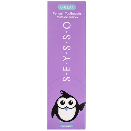 Seysso Kids Penguin, kindertandpasta met fluoride, 0-6 jaar, 75 ml VERONTREINIGDE VERPAKKING
