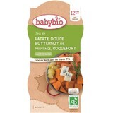 Zucca butternut e purea di menu al formaggio Roquefort, 2x 200 gr, Babybio