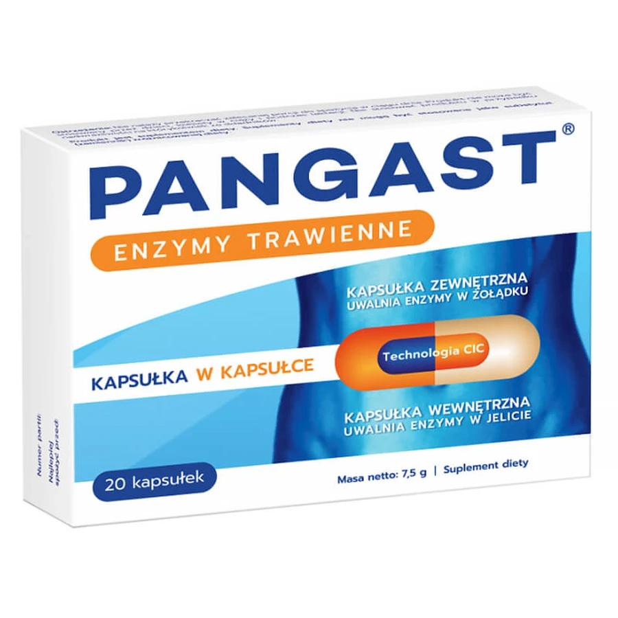 Pangast, 20 kapsułek: ceny i cechy
