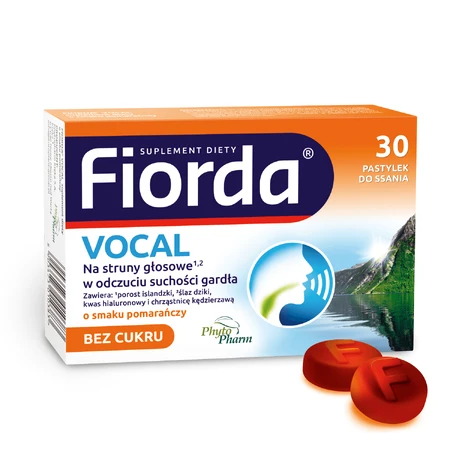 Fiorda Vocal, sinaasappelsmaak, 30 zuigtabletten