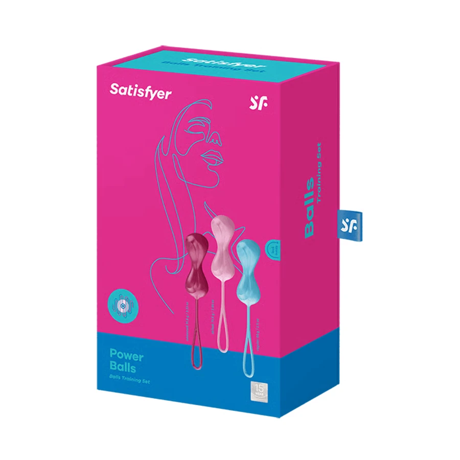 Satisfyer Power Balls, set de mingi de antrenament pentru mușchii podelei pelvine, 3 bucăți