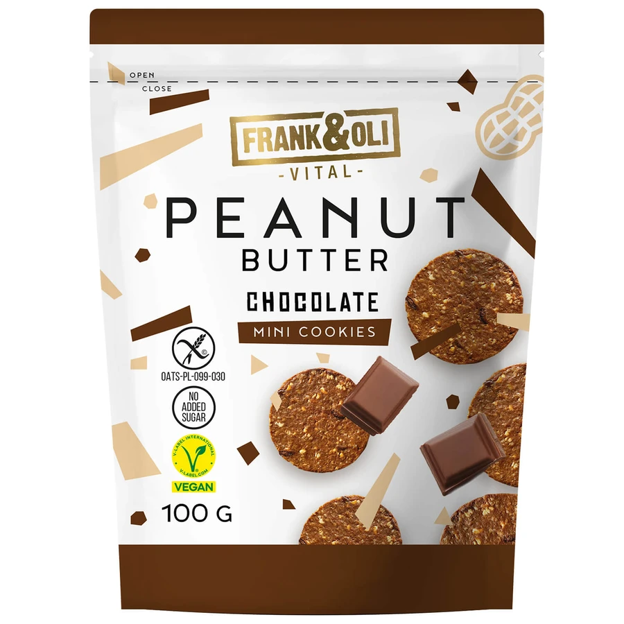 Frank&Oli Peanut Buttter, mini biscotti, cioccolato, 100 g