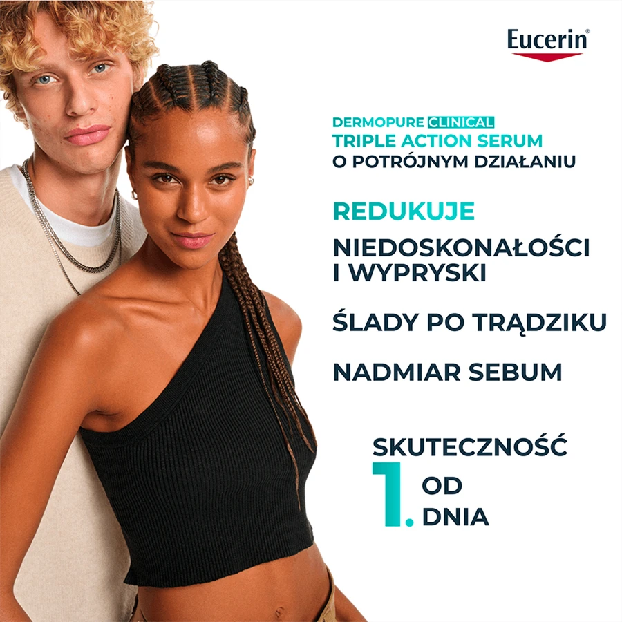 Eucerin DermoPure Clinical Triple Action, ser cu triplă acțiune pentru ten gras și cu tendință acneică, 40 ml