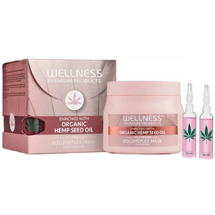 Wellness Premium Products VolumePlex, moisturizing mask for fine hair, 500 ml + 4 ampoules x 10 ml free