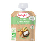 Biologische Pouch puree van appels, peren en kokos, 85 g, Babybio