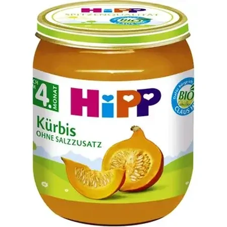 Primer puré de calabaza del bebé, +4 meses, 125 g, Hipp