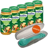 BoboVita Vajilla, verduras en plato con ternera, a partir de 12 meses, 5 x 250 g + Canpol, cubiertos en estuche, para niños, gratis