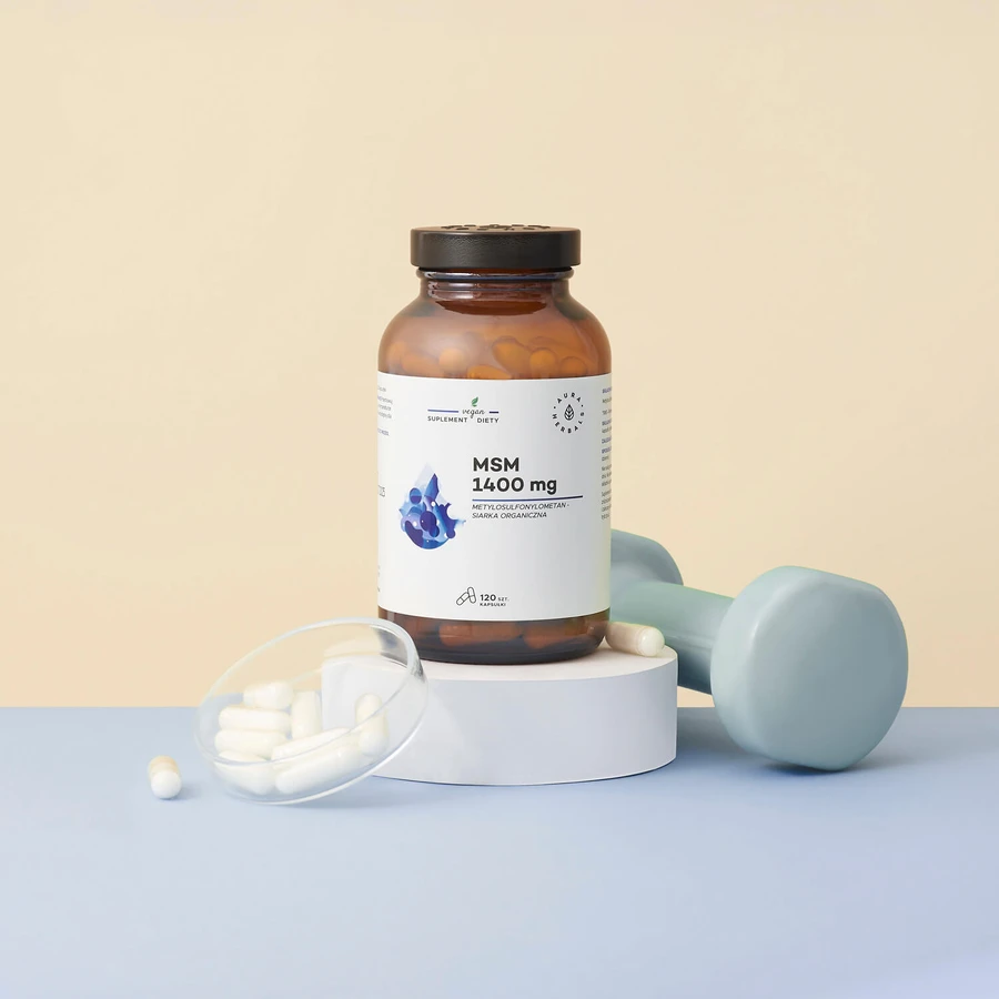 Aura Herbals MSM 1400 mg, siarka organiczna, 120 kapsułek: ceny i cechy