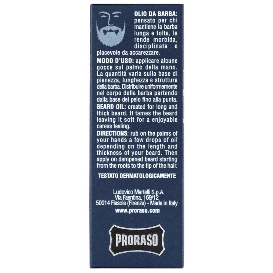 Proraso Blue, Bartöl, Azur-Limette, 30 ml