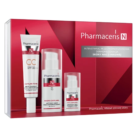 Set Pharmaceris N 2025, tonifiërende crème, SPF 30, 40 ml + actieve anti-rimpel gezichtscrème, SPF 10, 50 ml + intensieve crème om donkere kringen en wallen onder de ogen te verminderen, 15 ml