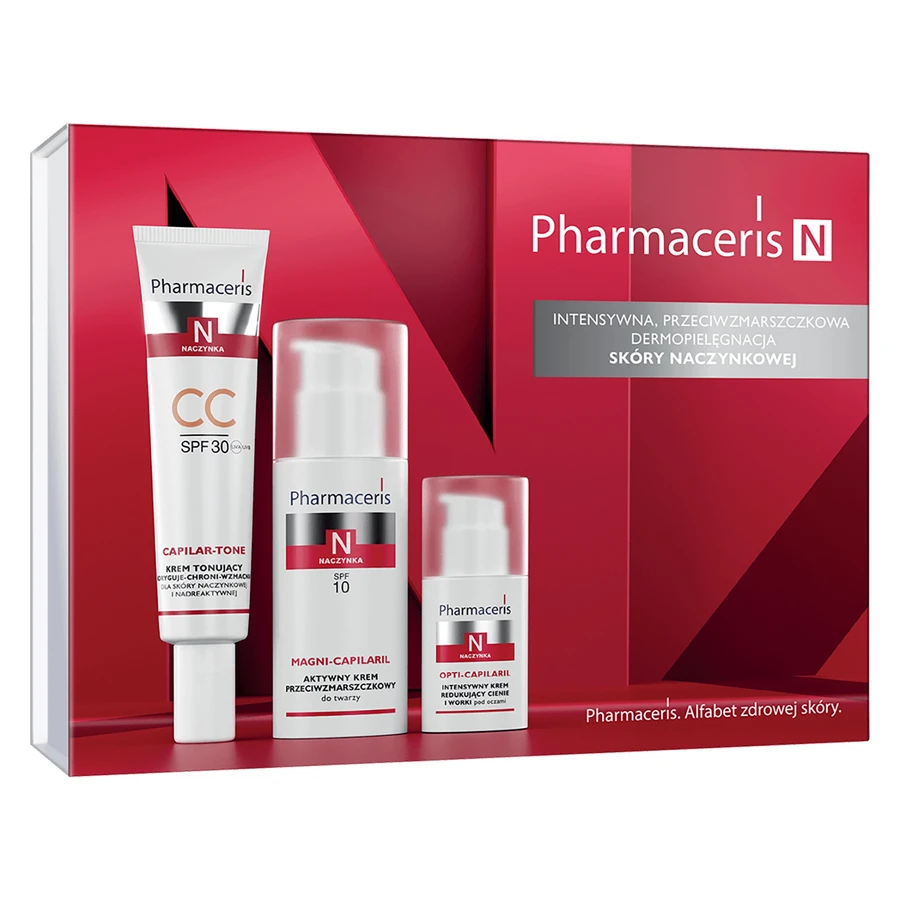 Set Pharmaceris N 2025, tonifiërende crème, SPF 30, 40 ml + actieve anti-rimpel gezichtscrème, SPF 10, 50 ml + intensieve crème om donkere kringen en wallen onder de ogen te verminderen, 15 ml