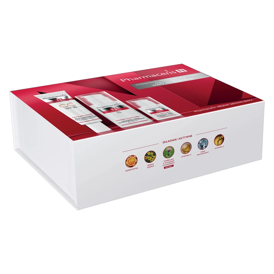 Set Pharmaceris N 2025, tonifiërende crème, SPF 30, 40 ml + actieve anti-rimpel gezichtscrème, SPF 10, 50 ml + intensieve crème om donkere kringen en wallen onder de ogen te verminderen, 15 ml