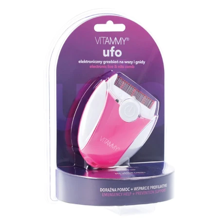 Vitammy Ufo, peine electrónico para piojos y liendres, rosa, 1 unidad