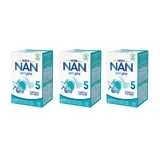 Set Nestle NAN Optipro 5, Junior aangepaste melk voor kinderen vanaf 2,5 jaar, 3 x 650 g