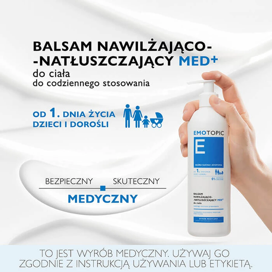 Set Emotopic Med+, emulsión de baño, desde el nacimiento, 400 ml + loción corporal, desde el nacimiento, 400 ml