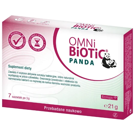 OmniBiotic Panda, proszek, od urodzenia, 3 g x 7 saszetek: ceny i cechy