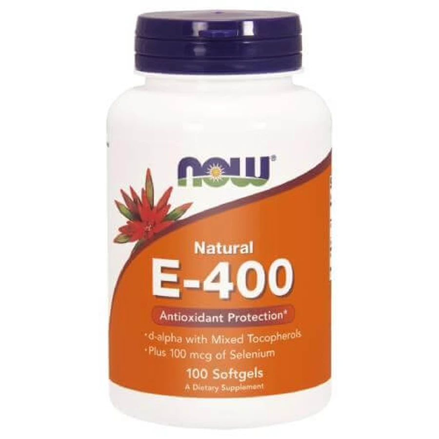 NOW FOODS E-400 Vitamin E 400 + Selen, 100 Kapseln