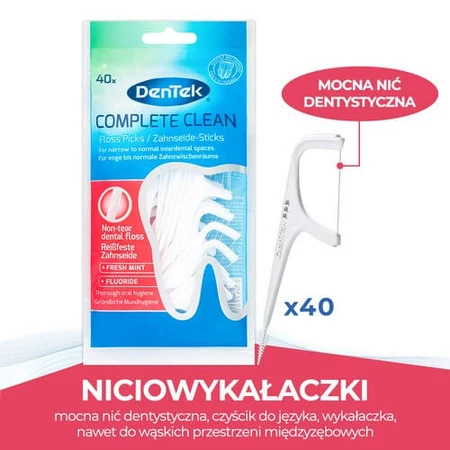 DENTEK Complete Clean Floss Tandenstokers, 40 stuks