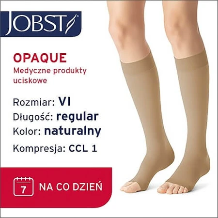 JOBST OPAQUE calcetines largos de compresión CCL1 natural, talla 6 OP