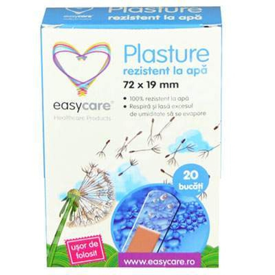 Plasturi rezistenti la apa 72x19 mm, 20 bucati, EasyCare