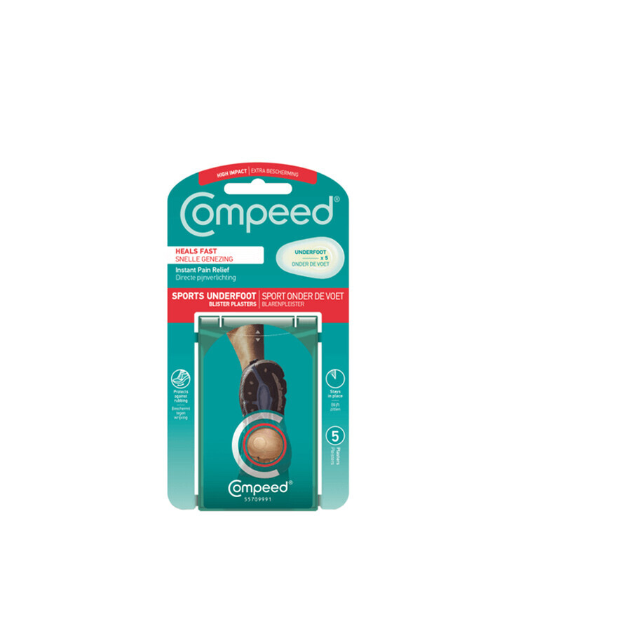 Sportpleisters voor zolen, 5 stuks, Compeed