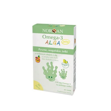 Norsan Omega-3 Jalea de algas con aceite vegetal de algas en sabor tutti frutti, 45 uds.