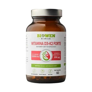 Biowen Vitamina D3 + K2 Forte, 60 capsule