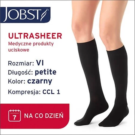 JOBST ULTRASHEER Calcetines cortos de compresión CCL1 negro, talla 6 ZP