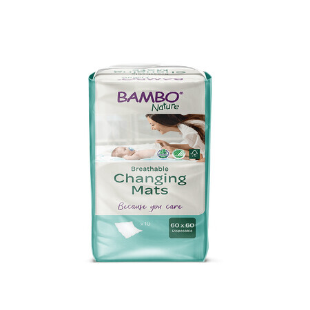 Prootectie de pat Changing Mats, 60x60 cm, 10 bucati, Bambo Nature