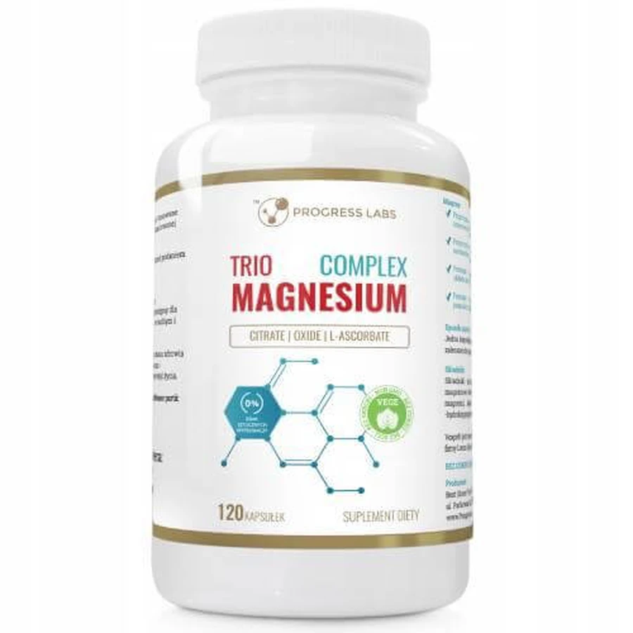 Progress Labs Trio Magnesium Complex, 120 gélules