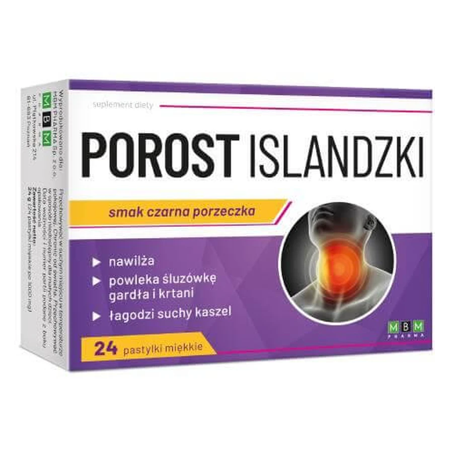 Lichen Icelandic flavor black currant, 24 pastes