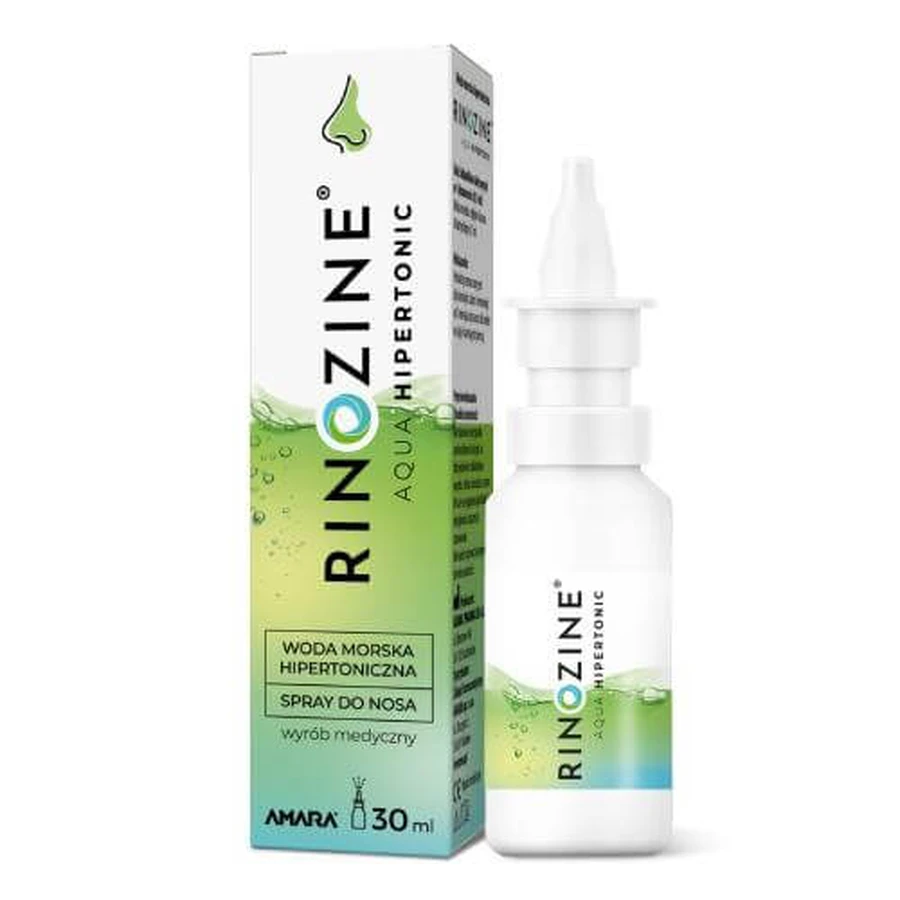 Rinozine Aqua Hypertonic Seawater Spray Nasale, 30 ml
