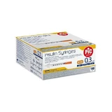 Solución PIC Jeringas de insulina 30G (0.30mm) x 8mm Jeringa desechable de insulina 0.3ml, 100 uds.