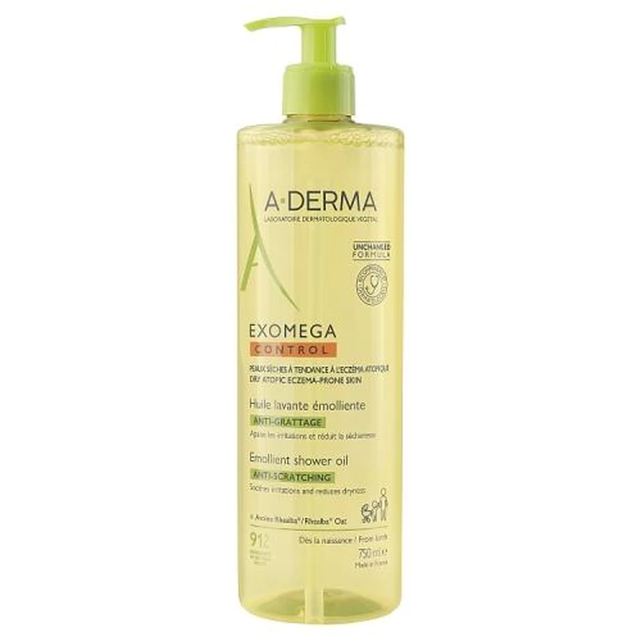 A-DERMA EXOMEGA Control Ulei de duș emolient pentru copii și adulți, 750ml